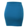 thumbnail image 3 of Doublju Women's Stretch Knit Bodycon Mini Skirt TURQUOISE 3XL Plus Size, 3 of 3