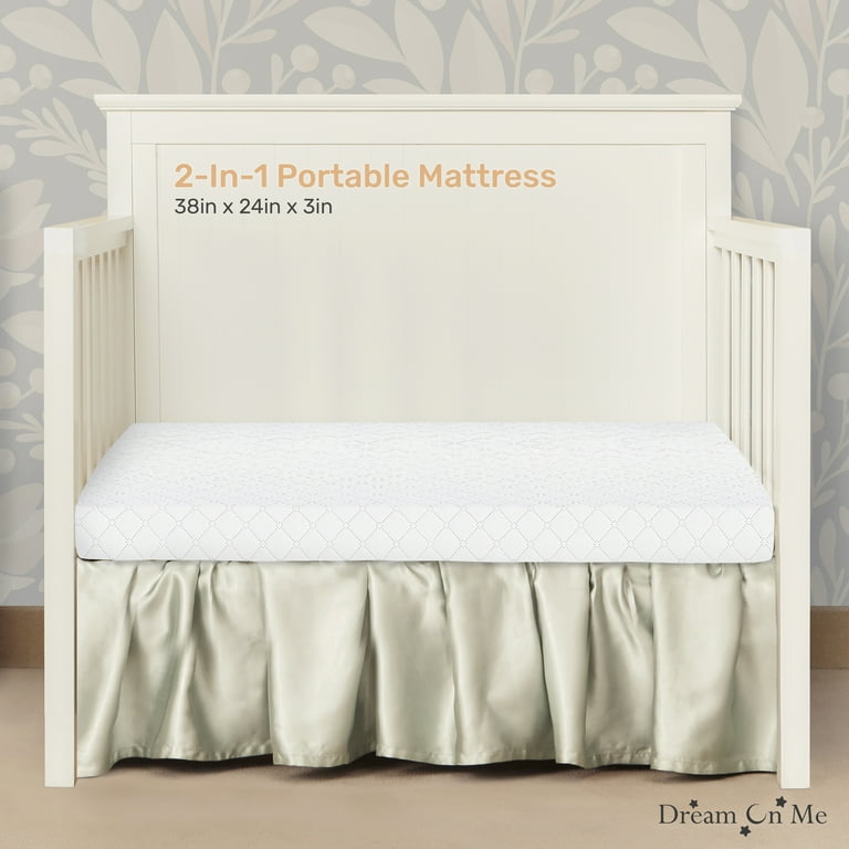 Dream On Me 3 Extra Firm Portable Crib Mattress White