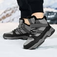 thumbnail image 4 of WhouRiu Big Boy Outdoor Sneakers Winter Lined Thermal Ankle Boots Kids Warm Insulated Athletic Walking Sneakers Black Big Kids7.5, 4 of 8