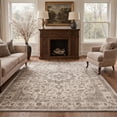 thumbnail image 2 of KUETH 2x3 Low Pile Persian Style Accent Rug, Machine Washable Soft Non Slip Backing Rug, Dusty Beige Rug for Entryway Bedroom, 2 of 5