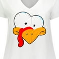 thumbnail image 4 of Inktastic Thanksgiving Goofball Turkey Face Women's Plus Size V-Neck T-Shirt, 4 of 5