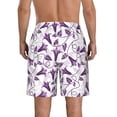 thumbnail image 3 of Kdxio Violets Flowers Pattern Mens Casual Shorts - Drawstring Summer Beach Sports Shorts for Men, 3 of 9