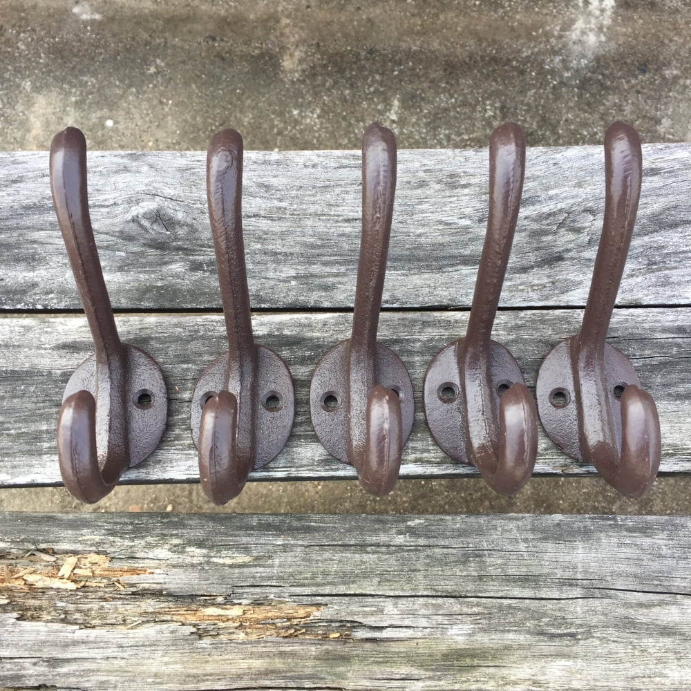 Kepooman 5Pcs Wall Hooks for Coats/ Hats, Brown Vintage Style Cast Iron Coat Hooks Rack for Wall, Wall Mount Hook Coat Rack for Front Door, Kitchen, Entry Kepooman 5Pcs Wall Hooks for Coats/ Hats, Brown Vintage Style Cast Iron Coat Hooks Rack for Wall, Wall Mount Hook Coat Rack for Front Door, Kitchen, Entry