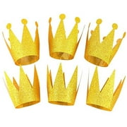 Or Roi Princesse Reine Anniversaire Couronne Fête Chapeaux Décorations Fournitures pour Enfants Femmes, 6 pcs