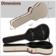 thumbnail image 3 of Tcbosik Classical Guitar Wood Hard Case, 39 inch Portable Carrying Bag with Lock, Grey, 3 of 7