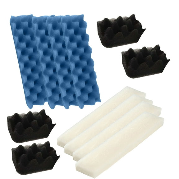 Delapan Bio Foam Max Inserts Set Compatible with Canister Filters and Fluval 406, 407 Aquarium, 12 Pack