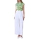thumbnail image 2 of Blusa de satén sin mangas con cuello redondo y hombros plisados para oficina de mujeres Inspire Chic XL Verde, 2 of 5