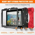 thumbnail image 5 of Dteck for Amazon Fire HD 8 Tablet Case (12th/10th Gen, 2022/2020), Shockproof Protective Kindle Fire HD 8 Plus 12th Gen/10th Gen Kids Case Cover with Rotating Hand Strap+Stand Shoulder Strap,Red, 5 of 8
