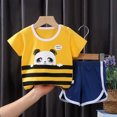 thumbnail image 2 of Vedolay Girls Shorts Sets 2 Piece Summer Girl's 2 Piece Outfits Print Cami Short Dress with Crop Top Tee,Yellow 18-24 Months, 2 of 3