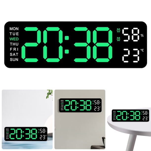 Reloj LED Montado en La Pared Despertador Mesa Multifuncional para Sala Estar