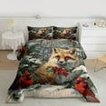 thumbnail image 2 of Homewish Fox Red Sparrow 2pcs Bedding Comforter Set for Kids Children Teens,Merry Christmas Twin Comforter Sets,Xmas Animal Breathable Bedding Set,Ultra Soft Home Decor,Reversible, 2 of 8