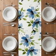 thumbnail image 4 of Table Runner 36 Inches Long for Kitchen Dining, Blue Green Spring Floral Dresser Scarf Farmhouse, Dining Table Decorations for Wedding/Parties, Weeping Botanical Summer 13 x 36 In, 4 of 8
