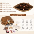 thumbnail image 4 of RAINSMORE Crossbody Bags for Women Leather Shoulder Handbags Trendy Crossbody Purses Soft Lightweight Travel Purse,Light Brown, 4 of 9