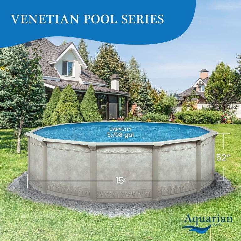 Aquarian Khaki Venetian Complete Above Ground Swimming Pool