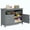 Gray, variant on AwayHome HIPS Outdoor Side Table Storage Cabinet, Modern Weatherproof with Magnetic Doors,Champagne