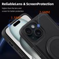thumbnail image 5 of for iPhone 15 Case, Slim Fit Premium PU Leather [Compatible with MagSafe] [360° Rotatable Ring Kickstand] Shockproof Protective Cover for iPhone 15 Phone Case Magnetic, Black, 5 of 7