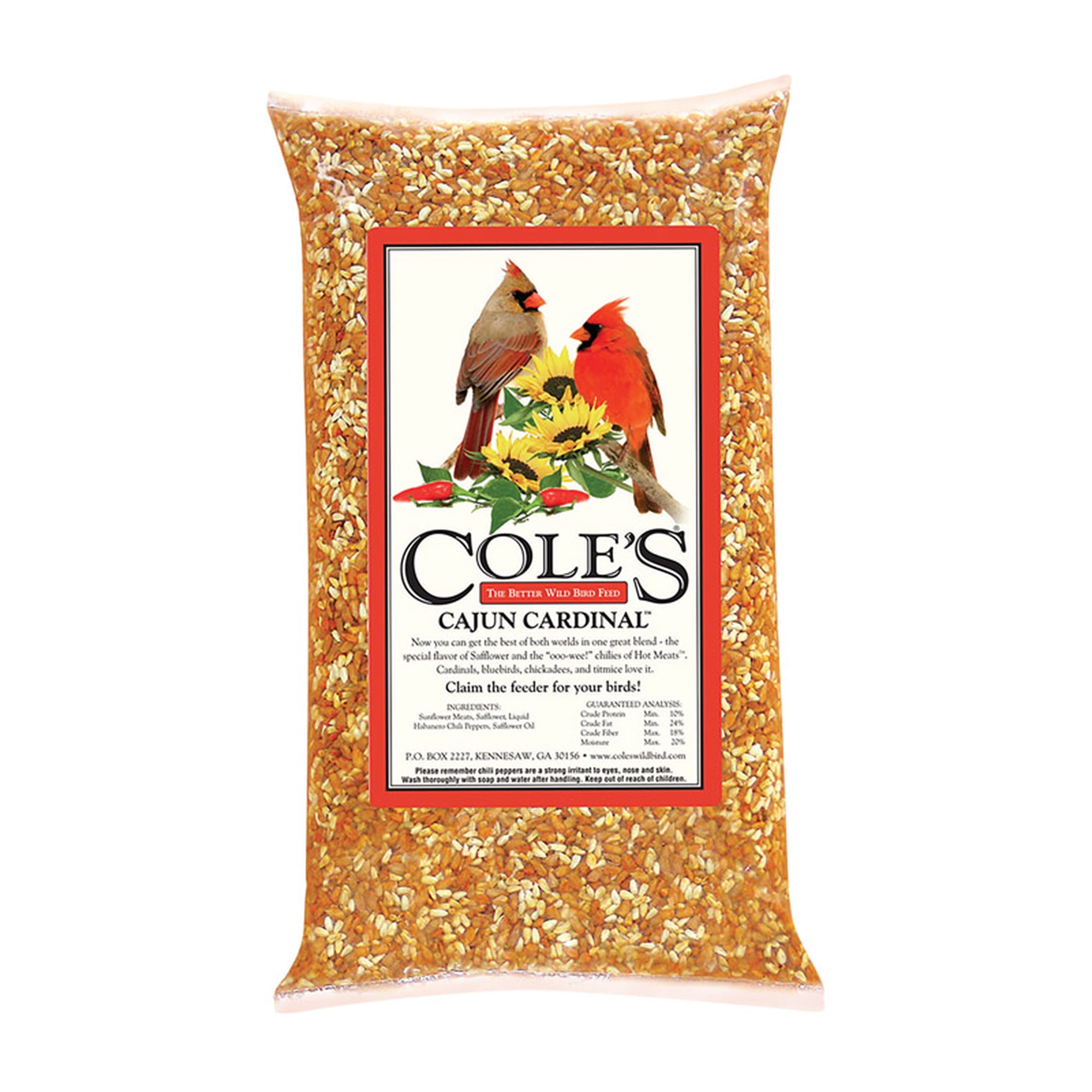 Cole's Cajun Cardinal Assorted Species Sunflower Meats Wild Bird Food 10 lb