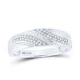 thumbnail image 2 of Sterling Silver His Hers Round Diamond Cluster Matching Wedding Set 1/2ctw, Womens Size: 5-10, Mens Size: 7-13, 2 of 3