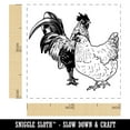 thumbnail image 2 of Rooster and Hen Chicken Couple Self-Inking Rubber Stamp Ink Stamper - Red Ink - Small 1 Inch, 2 of 7