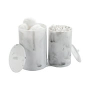 Simplify 2 Compartment Q-Tip and Cotton Holder Makeup Organizer in Marble