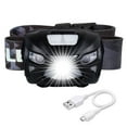 thumbnail image 3 of Lampe Frontale Rechargeable USB, Lampe de Poche avec Capteur LED - Lampes Frontale Étanches pour Course, Marche, Camping, Lecture, Randonnée, Enfants, Bricolage et Plus, Câble USB Inclus, Noir, 3 of 10