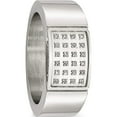 thumbnail image 5 of Stainless Steel Polished 1/10Ct Diamond 9.5mm Band (Size 8) Made In China sr419a-8, 5 of 5