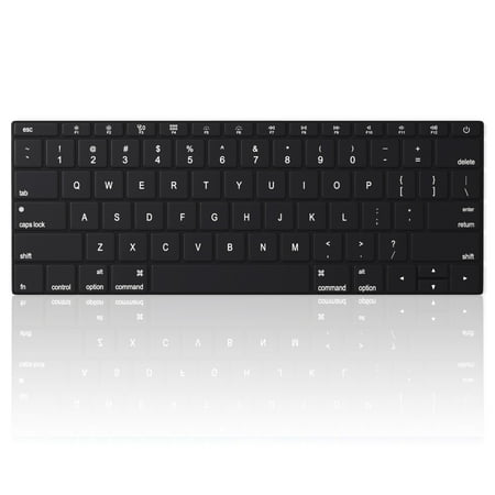 12 Inch Silicone - Kuzy - Solid Black Keyboard Cover for MacBook Pro 13 inch A1708 (No TouchBar) Release 2016 & MacBook 12