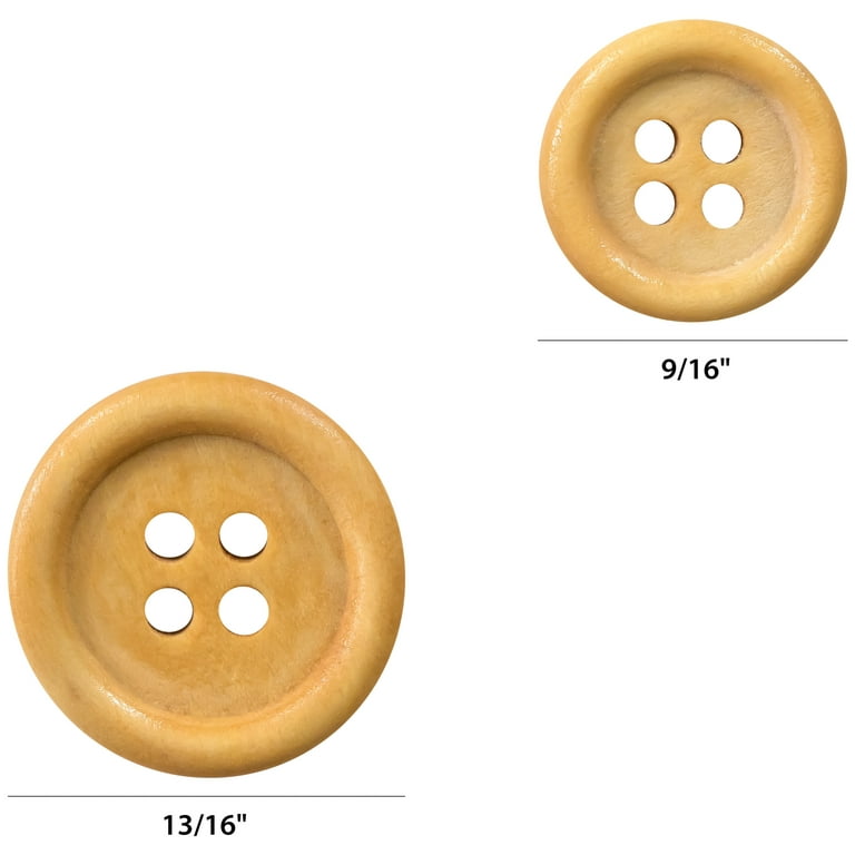 10-50PCS Multi Sizes Round Buttons Mixed 2-Holes Wooden Buttons