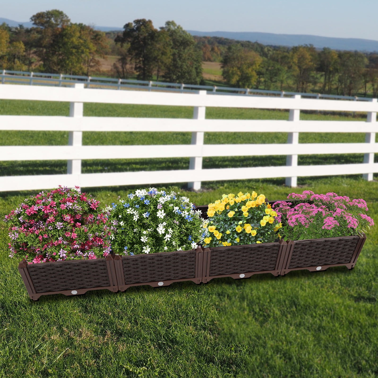 Large Deepened Raised Garden Bed for Outdoor Plants,Greenhouse Planter with Drainage,Garden Boxes for Vegetables&Flowers, Balconies, Decks, Gardens