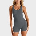 thumbnail image 4 of HOWPAY One Piece Jumpsuits for Women Sleeveless Hollow out Backless Bodysuit Tummy Control Athletic Workout Yoga Scrunch Bodycon Romper Grey L, 4 of 4