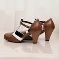 thumbnail image 3 of SACFOF Womne's T-Strap Mary Jane Oxfords Pumps Vintage Mid Kitten Heels Lolita Round Toe Dress Shoes for Wedding Party, 3 of 6