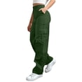thumbnail image 2 of Womens Cargo Pants Trendy Jogger Trousers Full Length Pants Lightweight Elastic Waist Casual Baggy Cargo Pants with Pockets Size S-2XL, 2 of 8