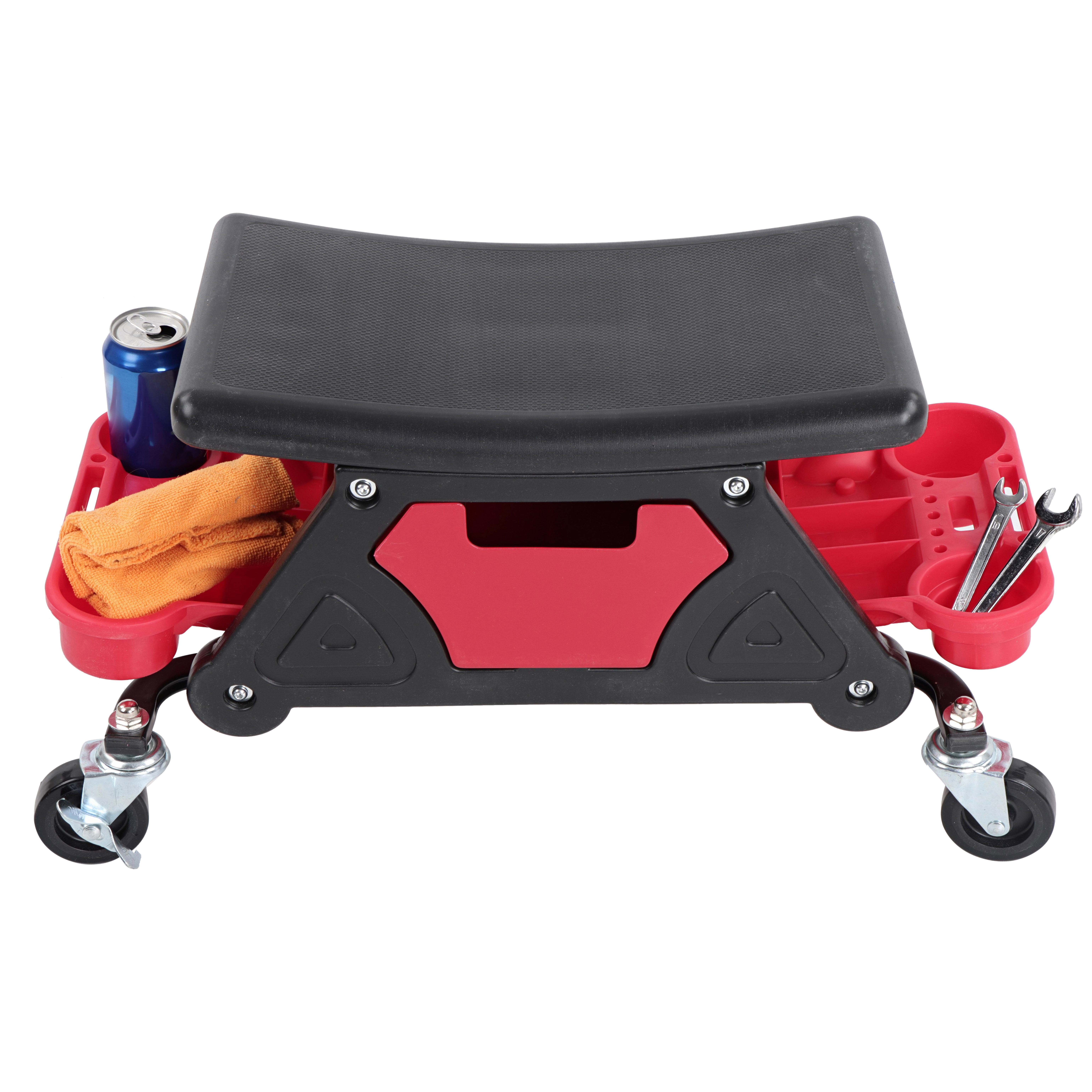 Heavy Duty Rolling Work Stool Seat Chair Creeper Tools Tray Mechanic Garage Shop 