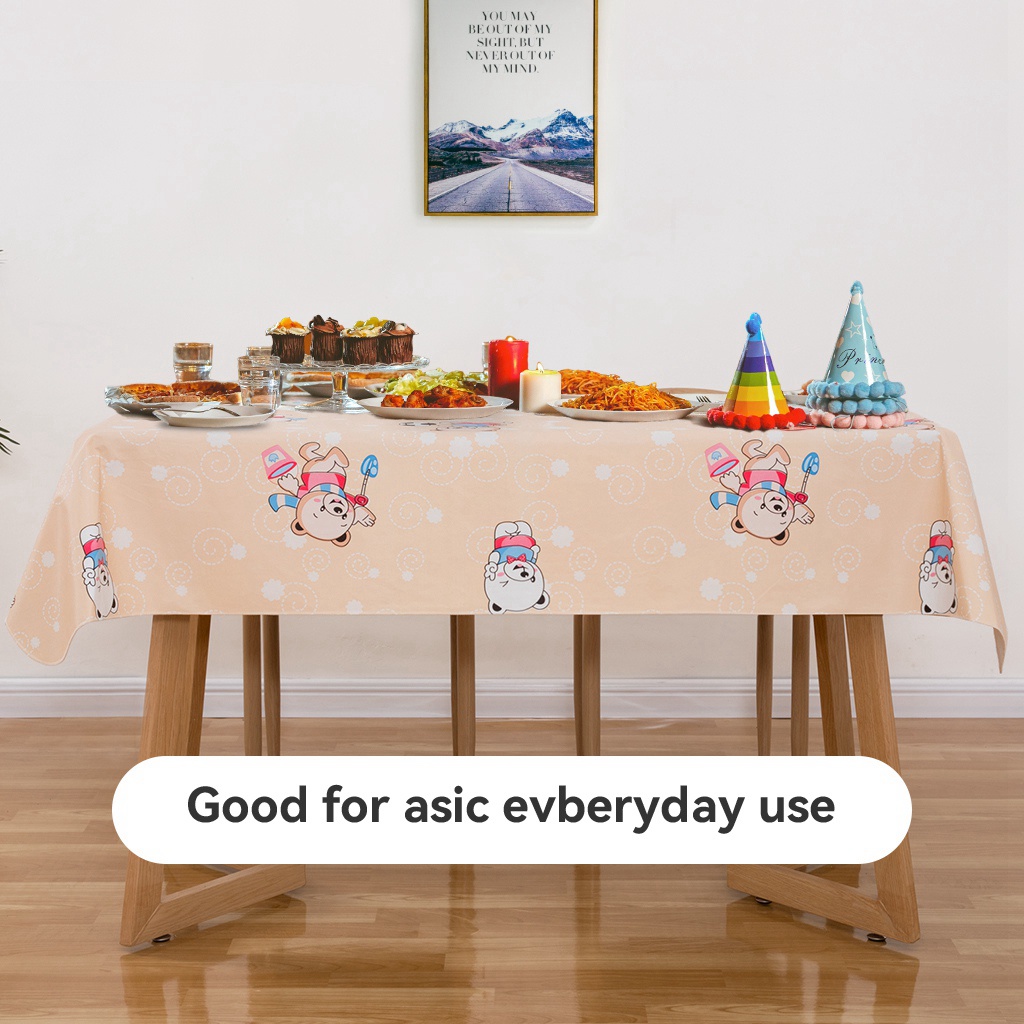 Ray Star Vinyl Party Tablecloths 52x70 Spring Tablecloth Plastic Picnic Outdoor and Camping Waterproof Oilcloth Table Cover for Rectangle Tables