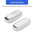 thumbnail image 3 of OFFCURVE  for Audi Key Fob Cover Q5 A4 A5 A6 A7 A8 S4 S5 S6 S7 R8 RS5 RS7 Accessories Bling Car Key Case Shell Girly Cute 3 Button White Silver TPU, White Sliver, 3 of 6