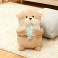 thumbnail image 5 of Otter Stuffed Animal Plush Toy with Fish 12inch Cute Stuffed Otter Plush Pillow Sleeping Hugging Animal Plushies Kawaii Room Bed Sofa Home Decor for Friends Birthday Gift & Christmas Gift, 5 of 5