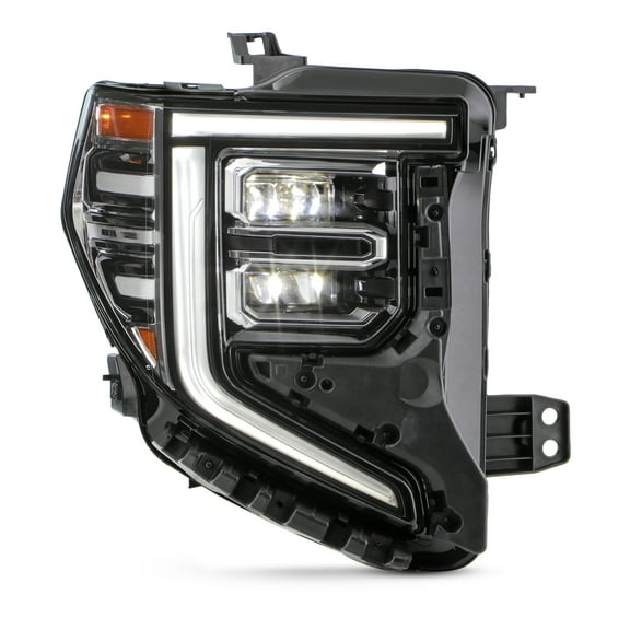 AKKON - Fit 2022 2023 2024 GMC Sierra 1500 SLT | Denali Full LED DRL Turning Signal (Black & Chrome Bezel) Projector Headlight OE Style Passenger Right