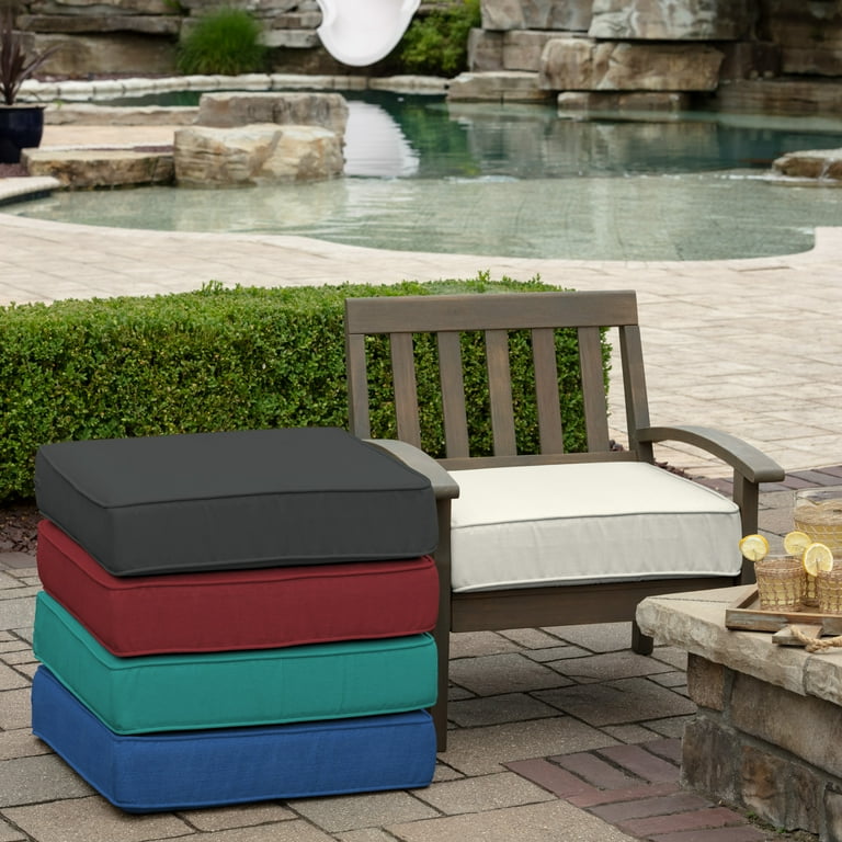 Arden Selections ProFoam Performance Outdoor Deep Seat Cushion 24 x 24 Sand Cream UV Resistant Durable Easy to Clean Walmart