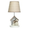 Lambs & Ivy Bow Wow Gray/Beige Dogs/Puppies Nursery Lamp with Shade & Bulb