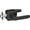 Matte Black, variant on Klamerit Steel Gray Door Handles Interior with Lock, Zinc Alloy Privacy Door Locks Interior for Bedroom & Bathroom, Heavy Duty Modern Keyless Lever, Reversible for Left or Right-Handed