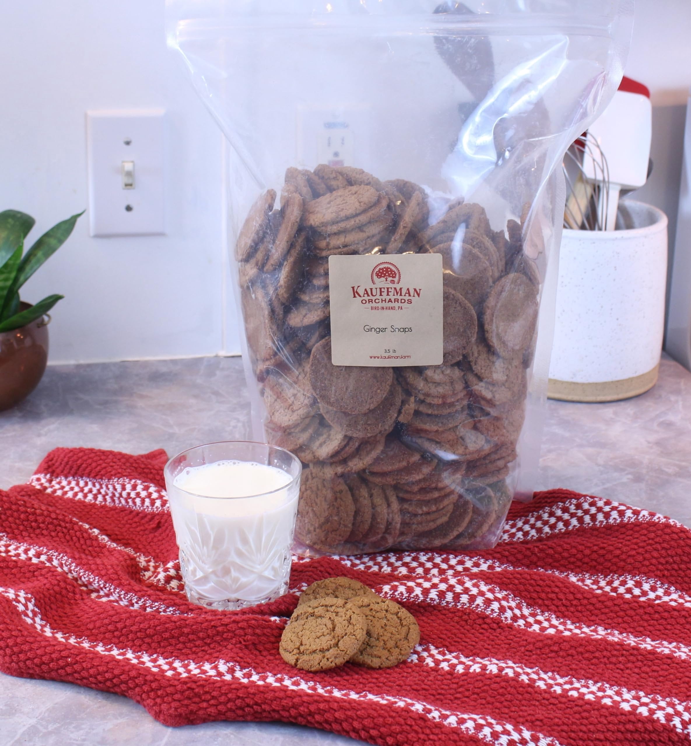 Kauffman Orchards Ginger Snap Cookies, Bulk 3.5 Pound Bag