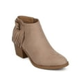 thumbnail image 1 of New Women Soda Maxwell Suede Almond Toe Buckle Fringe Back Western Bootie Size, 1 of 5