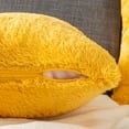 thumbnail image 5 of PAVILIA Fluffy Mustard Yellow Throw Pillow Covers, Decorative Accent Pillow Cases for Bed Sofa Couch, Soft Faux Fur Cushion Cover, Square Sherpa Pillowcases, Home Room Decor, Yellow, 18x18 Set of 2, 5 of 9