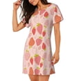 thumbnail image 2 of Disketp Strawberry para Camisón Corto de Manga Corta para Mujeres, Camisón Cómodo con Escote Redondo, Bonito y Confortable, 2 of 6