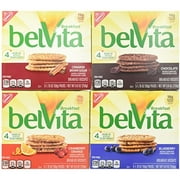Belvita Breakfast Biscuits Variety Pack - Blueberry, Chocolate, Cinnamon Brown Sugar & Cranberry Orange (1) 8.8 Oz. Box Of Each Flavor (Bundle Of 4)