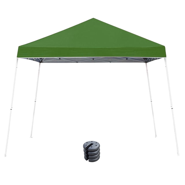 Z-Shade 10 x 10 Ft Instant Shade Canopy, Green & 5 Lb Leg Weights, Set of 4
