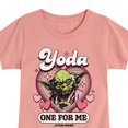 thumbnail image 3 of Star Wars - Valentine Yoda One For Me - Toddler And Youth Girls Fitted Short Sleeve Graphic T-Shirt, 3 of 5