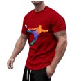 thumbnail image 2 of LUOGENLI T-shirts pour Hommes T-shirts d'Été de Rue Extérieure à Manches Courtes Col Rond t-Shirt de Football Violent T-Shirt de Tir T-shirts Hommes Blanc Pâques Rouge G, 2 of 5