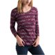 thumbnail image 2 of Lucky Brand Camiseta básica con rayas de flores para mujer, Púrpura, X-Large Lucky Brand Camiseta básica, 2 of 2