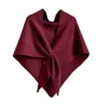 thumbnail image 1 of Guardurnaity Chales y chales de punto de estilo retro para mujer, para actividades de ocio al aire libre, suéter con hombros descubiertos. Prendas para la parte del cuerpo Color rojo vino 185*75 cm, 1 of 6